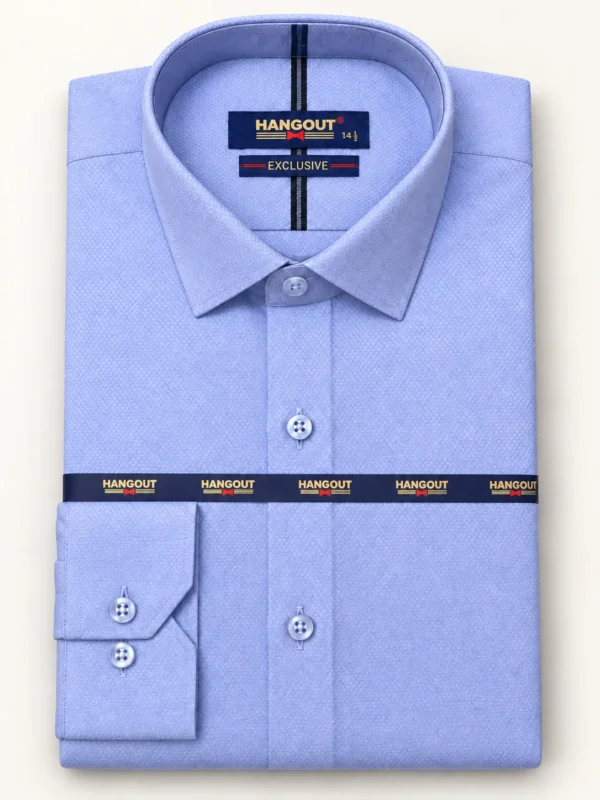 Light Blue Textured Formal Shirt